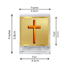 Load image into Gallery viewer, Diviniti 24K Gold Plated Holy Cross Frame For Car Dashboard, Home Decor, Tabletop, Prayer, Gift (ACF 3A)(5.8 x 4.8 CM)
