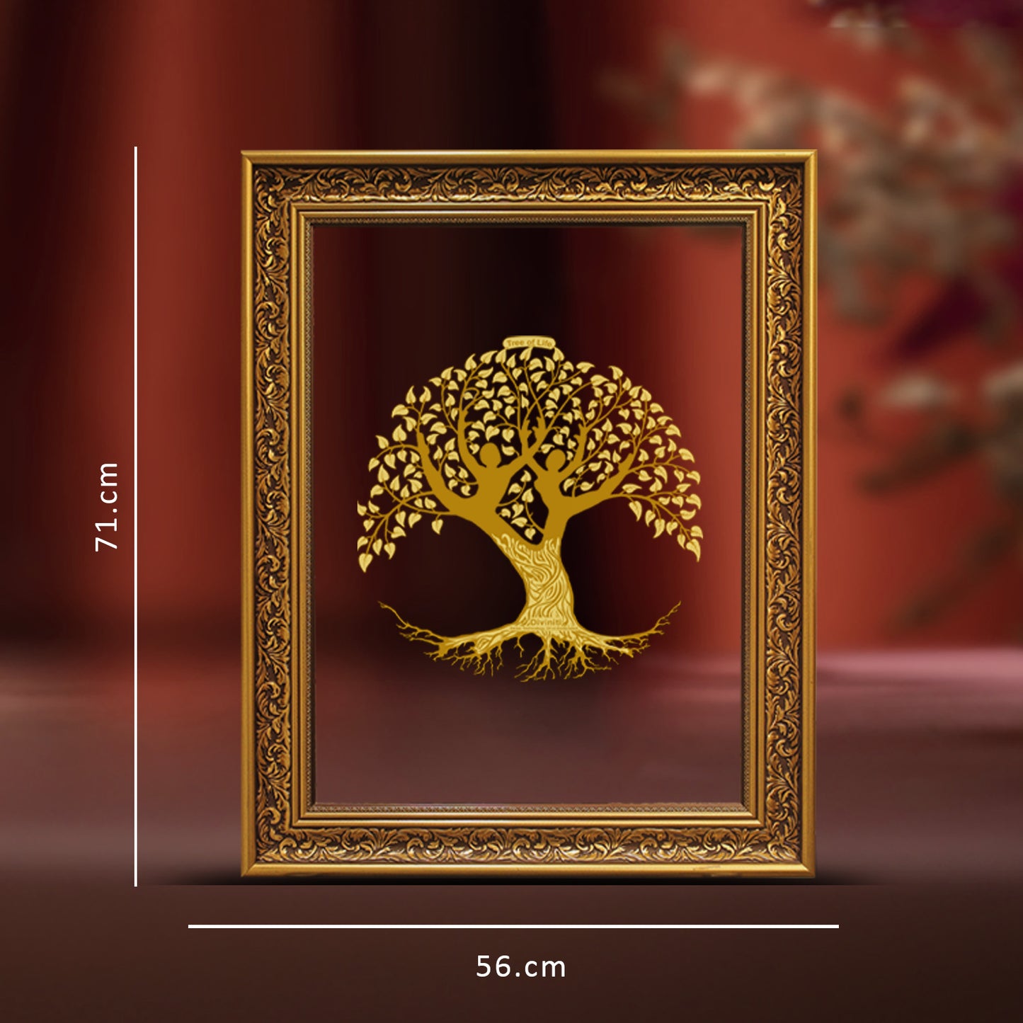 Diviniti 24K Gold Plated Tree of Life Photo Frame For Home Decor & Wall Hanging (56 X 71 CM)