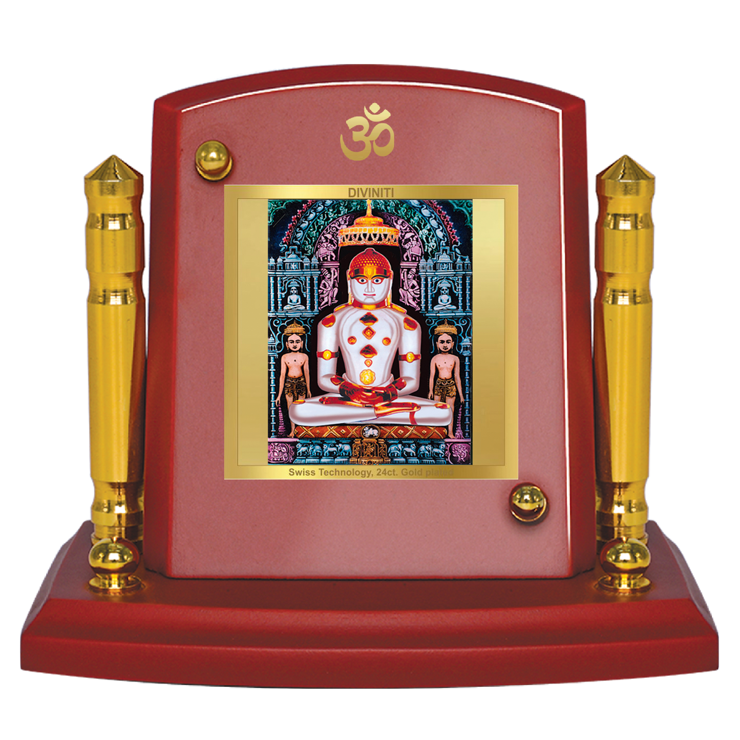 Diviniti 24K Gold Plated Padmawati Balaji Frame For Car Dashboard, Home Decor and Table Top (6.5 x 5.5 CM)