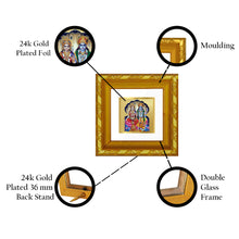 Load image into Gallery viewer, Diviniti 24K (24 Carat) Gold Plated Vishnu Lakshmi Photo Frame For Temple, Puja Room, Home Decor, Table Decor, Gifting (10.8 X 10.8 CM)
