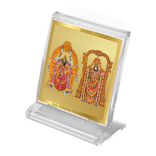 Load image into Gallery viewer, Diviniti 24K Gold Plated Padmawati Balaji Frame For Car Dashboard, Home Decor, Tabletop and Gift (5.8 x 4.8 CM)
