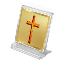 Load image into Gallery viewer, Diviniti 24K Gold Plated Holy Cross Frame For Car Dashboard, Home Decor, Tabletop, Prayer, Gift (ACF 3A)(5.8 x 4.8 CM)
