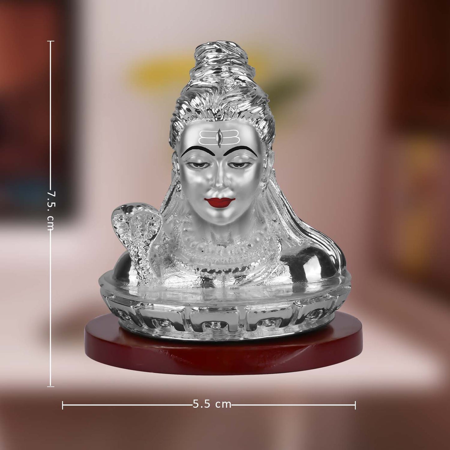 Diviniti 999 Silver Plated Shiva Idol for Home Decor Showpiece (7.5 X 5.5 CM)