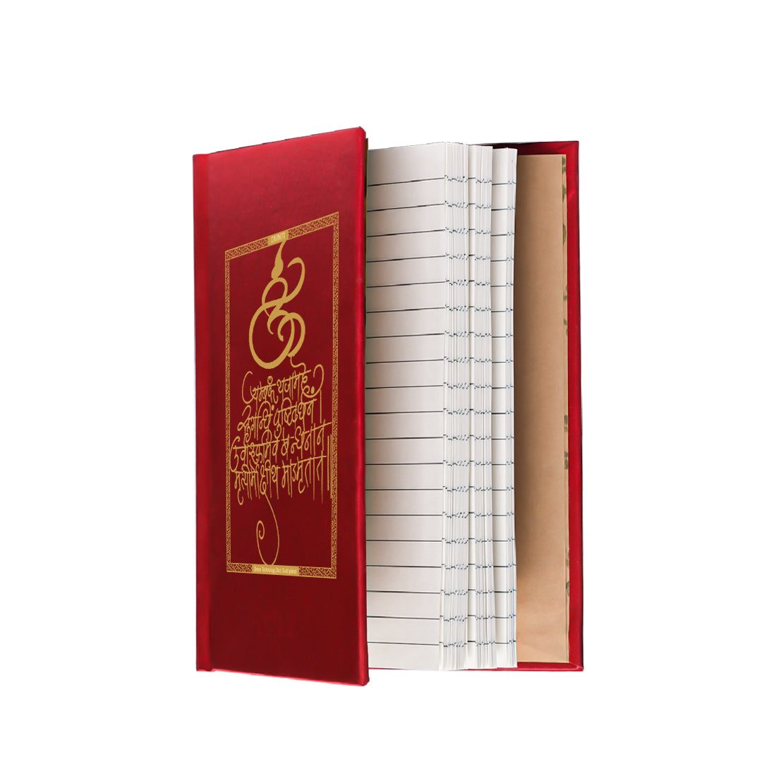 DIVINITI 24K Gold Plated Mantra Notebook | Religious Diary Hardcover 17 x 13.5 cm | Journal Diary for Work, Travel, College |A Journal to Inspire and Empower Your Life| 100 Pages Red Color