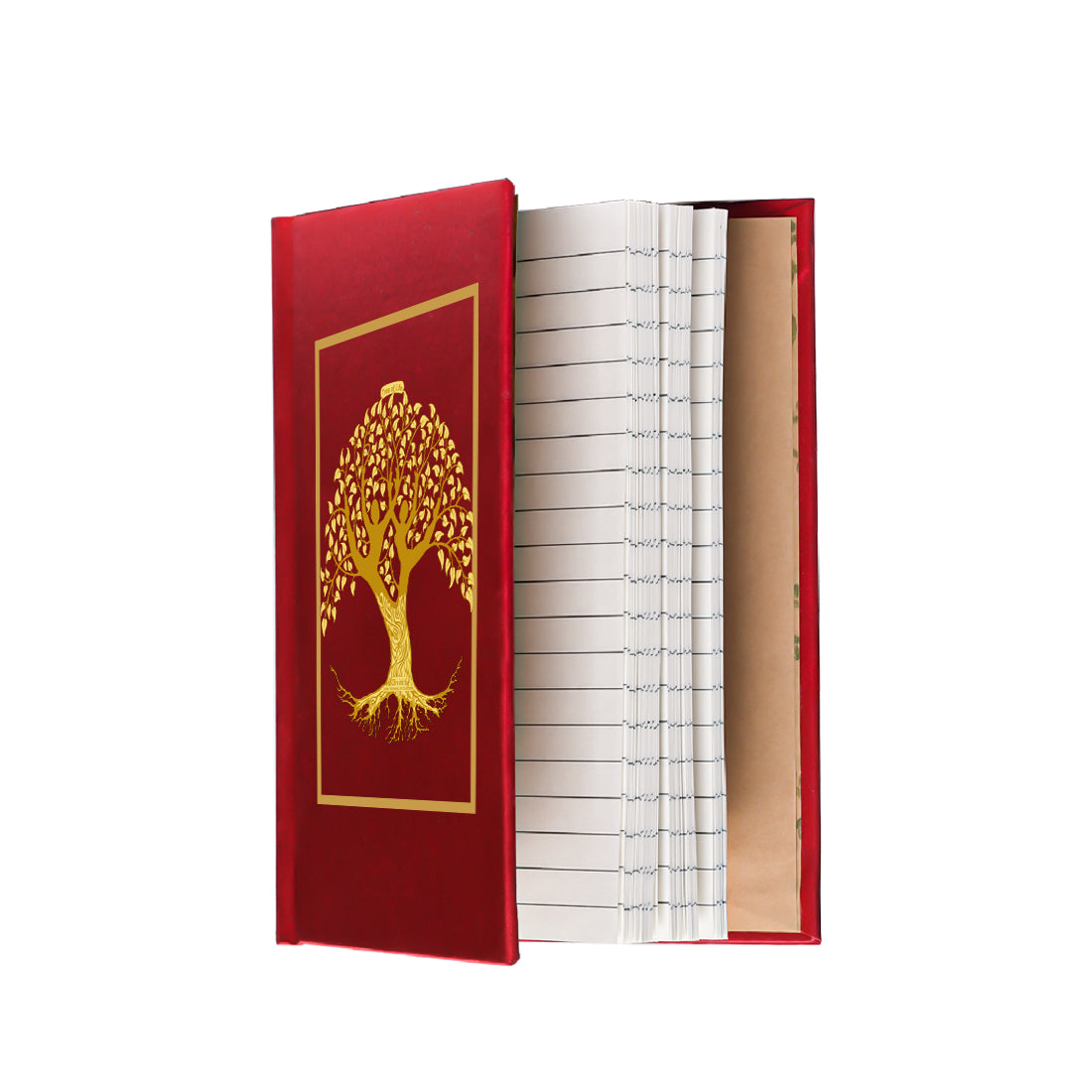 DIVINITI 24K Gold Plated Lady Tree Notebook | Religious Diary Hardcover 17 x 13.5 cm | Journal Diary for Work, Travel, College |A Journal to Inspire and Empower Your Life| 100 Pages Red Color