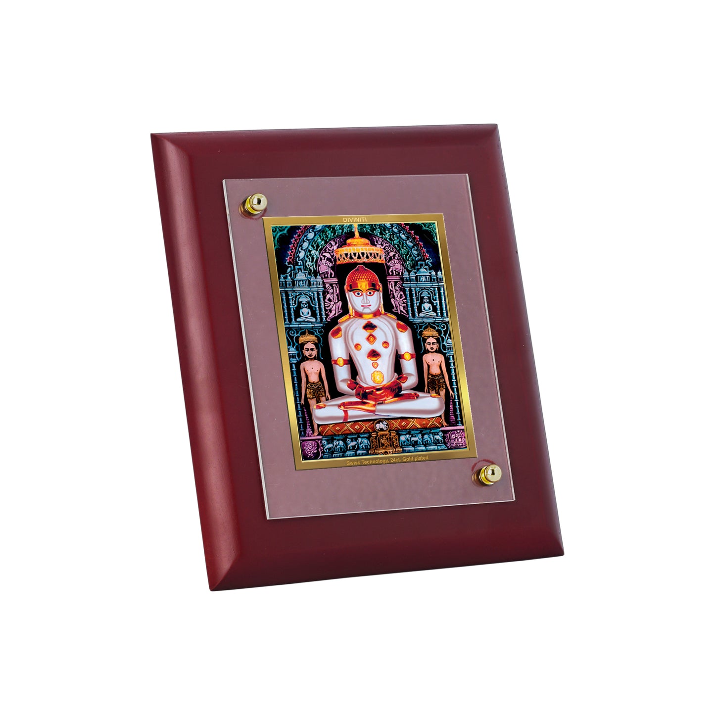 Diviniti 24K Gold Plated Adinath Photo Frame Home & Office Decor, Tabletop, Puja Room, Workshop, Gift Items | MDFS2 (20x16 CM)