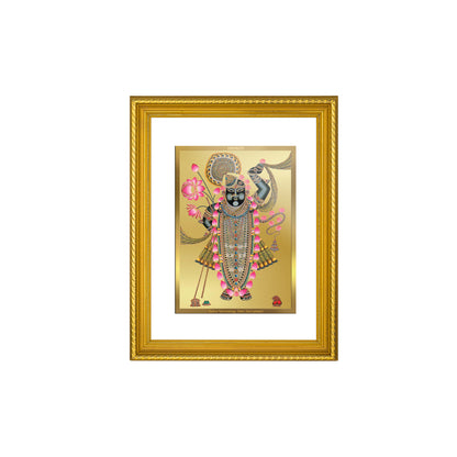 DIVINITI 24K Gold Plated Shrinathji Wall Photo Frame for Home Decor, Wall Hanging, Table Top, Puja Room & Gift DG056S3 (27.6X35.4 CM)