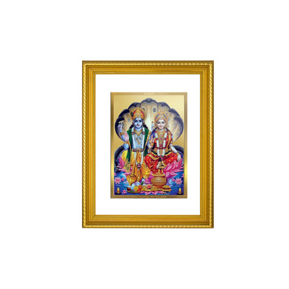 DIVINITI 24K Gold Plated Vishnu Lakshmi Wall Photo Frame for Home Decor, Wall Hanging, Table Top, Puja Room & Gift DG056S3 (27.6X35.4 CM)