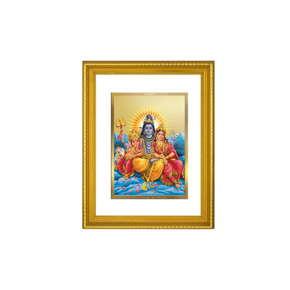 DIVINITI 24K Gold Plated Shiva Parivar Wall Photo Frame for Home Decor, Wall Hanging, Table Top, Puja Room & Gift DG056S3 (27.6X35.4 CM)