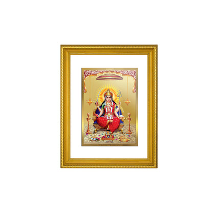 DIVINITI 24K Gold Plated Santoshi Mata Wall Photo Frame for Home Decor, Wall Hanging, Table Top, Puja Room & Gift DG056S3 (27.6X35.4 CM)