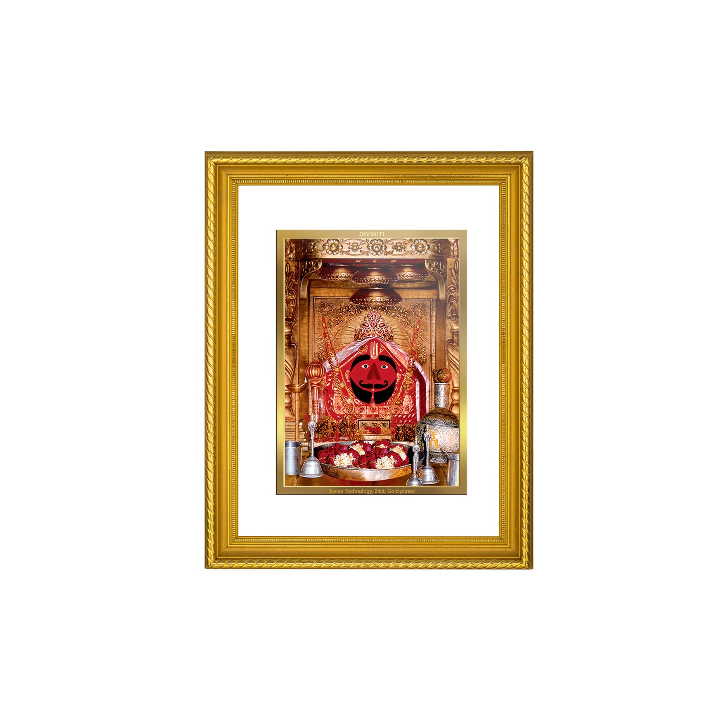 DIVINITI 24K Gold Plated Salasar Balaji Wall Photo Frame for Home Decor, Wall Hanging, Table Top, Puja Room & Gift DG056S3 (27.6X35.4 CM)