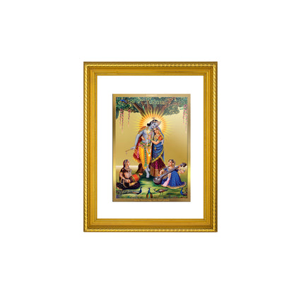 DIVINITI 24K Gold Plated Radha Krishna Wall Photo Frame for Home Decor, Wall Hanging, Table Top, Puja Room & Gift DG056S3 (27.6X35.4 CM)