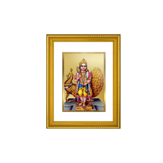 DIVINITI 24K Gold Plated Karthikey Wall Photo Frame for Home Decor, Wall Hanging, Table Top, Puja Room & Gift DG056S3 (27.6X35.4 CM)