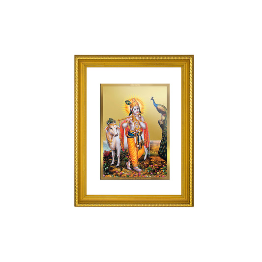 DIVINITI 24K Gold Plated Lord Krishna Wall Photo Frame for Home Decor, Wall Hanging, Table Top, Puja Room & Gift DG056S3 (27.6X35.4 CM)