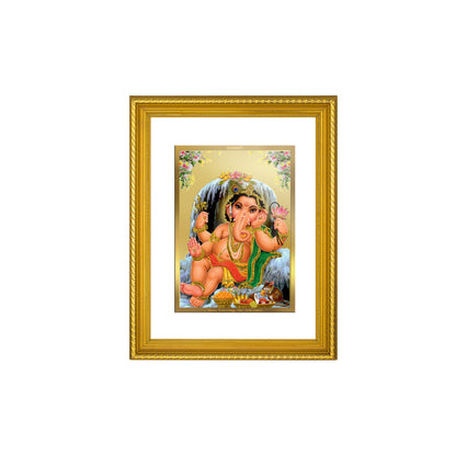 DIVINITI 24K Gold Plated Bal Ganesha Wall Photo Frame for Home Decor, Wall Hanging, Table Top, Puja Room & Gift DG056S3 (27.6X35.4 CM)