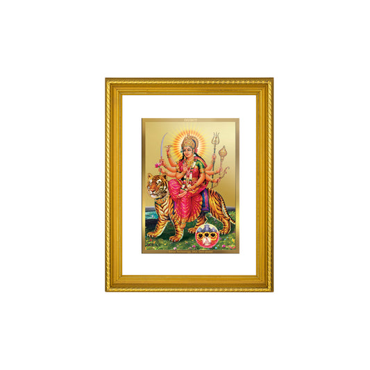 DIVINITI 24K Gold Plated Durga Wall Photo Frame for Home Decor, Wall Hanging, Table Top, Puja Room & Gift DG056S3 (27.6X35.4 CM)