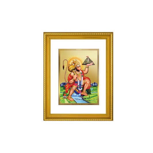 DIVINITI 24K Gold Plated Hanuman with Parvat Wall Photo Frame for Home Decor, Wall Hanging, Table Top, Puja Room & Gift DG056S3 (27.6X35.4 CM)