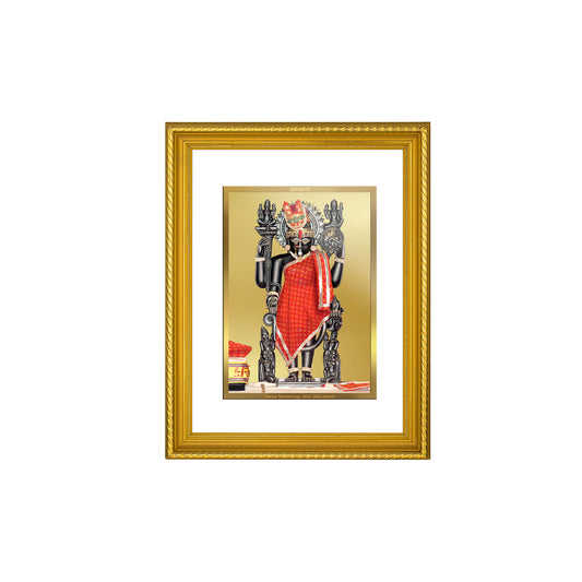 DIVINITI 24K Gold Plated Dwarkadhish Wall Photo Frame for Home Decor, Wall Hanging, Table Top, Puja Room & Gift DG056S3 (27.6X35.4 CM)