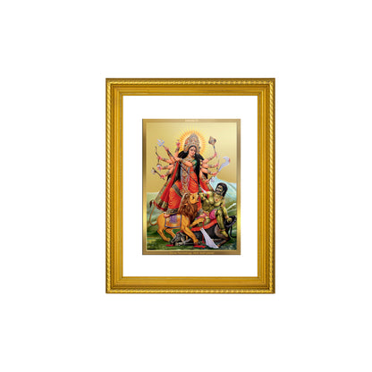 DIVINITI 24K Gold Plated Goddess Durga Wall Photo Frame for Home Decor, Wall Hanging, Table Top, Puja Room & Gift DG056S3 (27.6X35.4 CM)