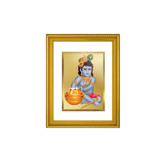 DIVINITI 24K Gold Plated Bal Gopal Wall Photo Frame for Home Decor, Wall Hanging, Table Top, Puja Room & Gift DG056S3 (27.6X35.4 CM)