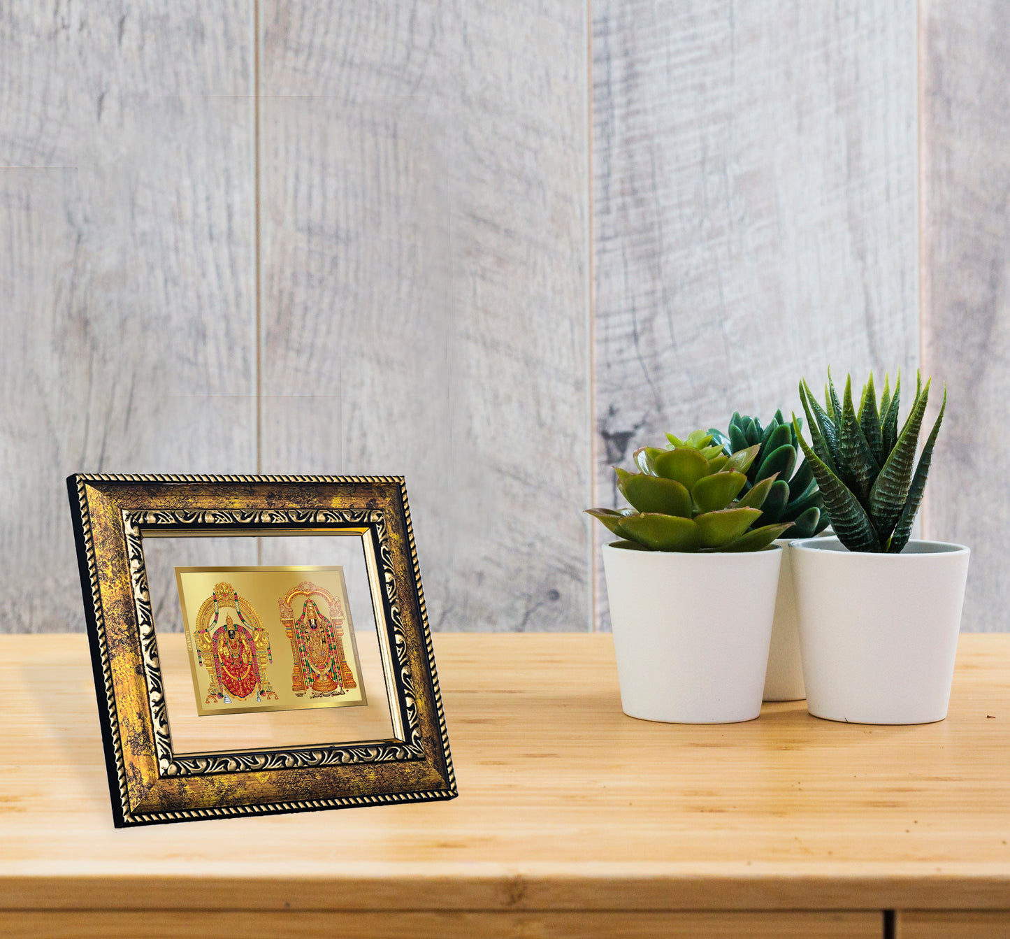 DIVINITI Padmavati & Balaji Gold Plated Wall Photo Frame, Table Decor| DG Frame 113 Size 2.5 and 24K Gold Plated Foil (29 CM X 23.7 CM)