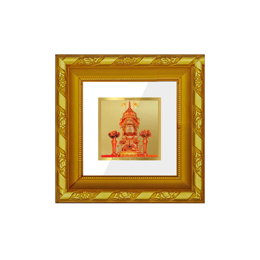 DIVINITI 24K Gold Plated Rani Sati Wooden Luxurious Photo Frame Idol for Home Decor, Workshop, Puja Room, Wall Hanging, Gifts | DG113 Size 1A (10x10 CM)