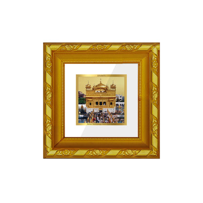 DIVINITI 24K Gold Plated Foil Golden Temple Wooden Stylish Photo Frame Idol for Table Top, Wall Hanging, Home Decor, Premium Gifts | DG103S1A (10x10 CM)