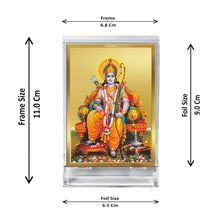 Load image into Gallery viewer, Diviniti 24K Gold Plated God Ram Frame For Car Dashboard, Home Decor, Table, Puja (11 x 6.8 CM)
