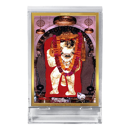 Diviniti 24K Gold Plated Lord Mehandipur Balaji Frame For Car Dashboard, Home Decor, Puja, Gift (ACF 3)(11 x 6.8 CM)