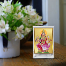 Load image into Gallery viewer, Diviniti 24K Gold Plated Dhan Lakshmi Frame For Car Dashboard, Home Decor, Table Top, Puja, Gift (11 x 6.8 CM)
