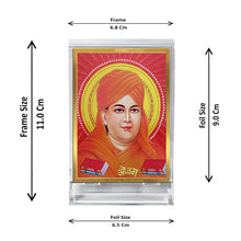 Load image into Gallery viewer, Diviniti 24K Gold Plated Dayanand Saraswati Frame For Car Dashboard, Home Decor, Table Top, Gift (11 x 6.8 CM)
