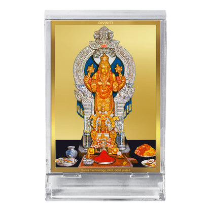 Diviniti 24K Gold Plated Annapoorna Frame For Car Dashboard, Home Decor, Worship & Gift (11 x 6.8 CM)