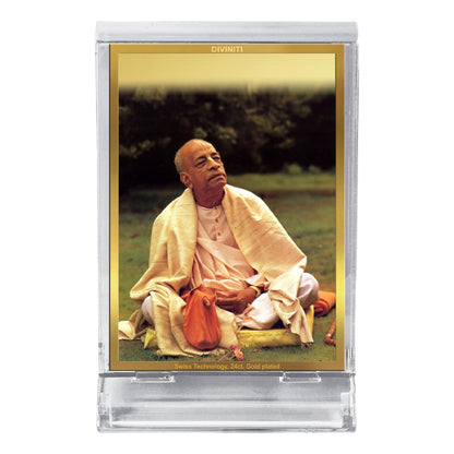 Diviniti 24K Gold Plated A. C. Bhaktivedanta Swami Frame For Car Dashboard, Home Decor, Gift (11 x 6.8 CM)