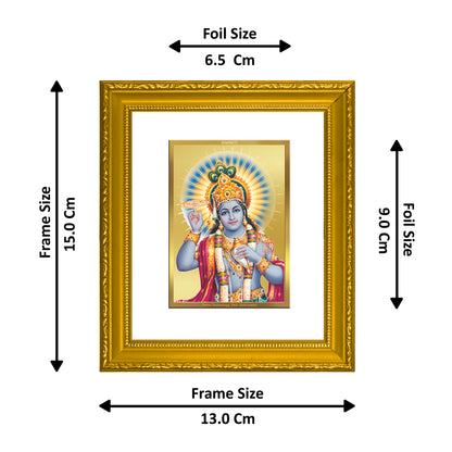 DIVINITI 24K Gold Plated Foil Vishnu Wall Photo Frame Religious Photo Frame Idol for Home & Office Decor Prayer, Gifts Items DG 101 Size 1 (15.3x14.9 CM)