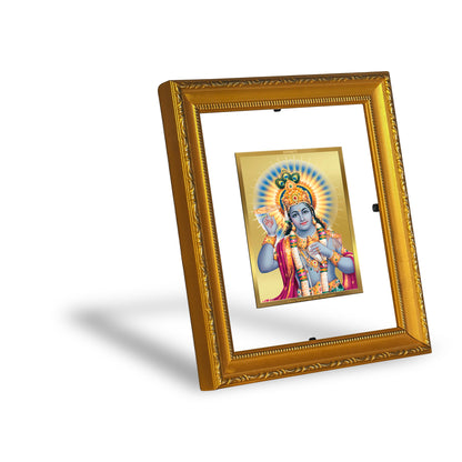 DIVINITI 24K Gold Plated Foil Vishnu Wall Photo Frame Religious Photo Frame Idol for Home & Office Decor Prayer, Gifts Items DG 101 Size 1 (15.3x14.9 CM)