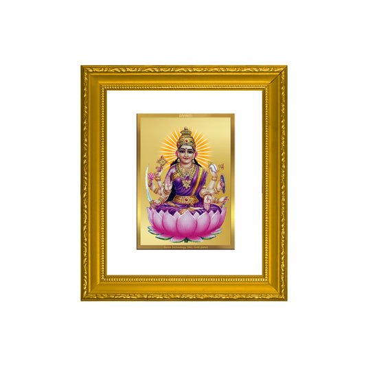 DIVINITI 24K Gold Plated Foil Vijaya Lakshmi Wall Photo Frame Religious Photo Frame Idol for Home & Office Decor Prayer, Gifts Items DG 101 Size 1 (15.3x14.9 CM)