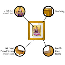 Load image into Gallery viewer, DIVINITI 24K Gold Plated Foil Vijaya Lakshmi Wall Photo Frame Religious Photo Frame Idol for Home &amp; Office Decor Prayer, Gifts Items DG 101 Size 1 (15.3x14.9 CM)
