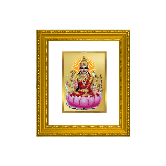 DIVINITI 24K Gold Plated Foil Veer Laxmi Wall Photo Frame Religious Photo Frame Idol for Home & Office Decor Prayer, Gifts Items DG 101 Size 1 (15.3x14.9 CM)