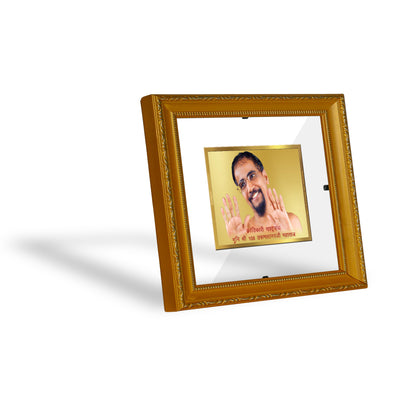 DIVINITI 24K Gold Plated Foil Tarun Sagarji Maharaj Wall Photo Frame Religious Photo Frame Idol for Home & Office Decor Prayer, Gifts Items DG 101 Size 1 (15.3x14.9 CM)