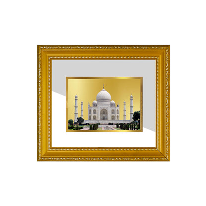 DIVINITI 24K Gold Plated Foil Taj Mahal Wall Photo Frame Religious Photo Frame Idol for Home & Office Decor Prayer, Gifts Items DG 101 Size 1 (15.3x14.9 CM)