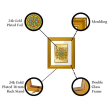 Load image into Gallery viewer, DIVINITI Shree Yantra Gold Plated Wall Photo Frame| DG Frame 101 Size 1 Wall Photo Frame and 24K Gold Plated Foil| Religious Photo Frame Idol For Prayer, Gifts Items (15CMX13CM)
