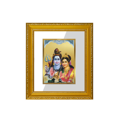 DIVINITI 24K Gold Plated Foil Shiva Parivar-3 Wall Photo Frame Religious Photo Frame Idol for Home & Office Decor Prayer, Gifts Items DG 101 Size 1 (15.3x14.9 CM)