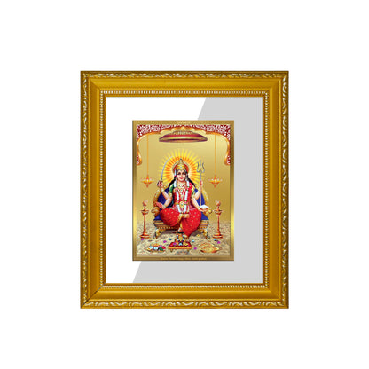 DIVINITI 24K Gold Plated Foil Santoshi Mata Wall Photo Frame Religious Photo Frame Idol for Home & Office Decor Prayer, Gifts Items DG 101 Size 1 (15.3x14.9 CM)