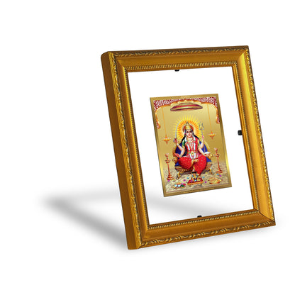 DIVINITI 24K Gold Plated Foil Santoshi Mata Wall Photo Frame Religious Photo Frame Idol for Home & Office Decor Prayer, Gifts Items DG 101 Size 1 (15.3x14.9 CM)