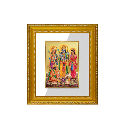 DIVINITI 24K Gold Plated Foil Ram Darbar Wall Photo Frame Religious Photo Frame Idol for Home & Office Decor Prayer, Gifts Items DG 101 Size 1 (15.3x14.9 CM)