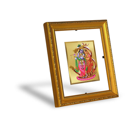 DIVINITI 24K Gold Plated Foil Radha Krishna-3 Wall Photo Frame Religious Photo Frame Idol for Home & Office Decor Prayer, Gifts Items DG 101 Size 1 (15.3x14.9 CM)