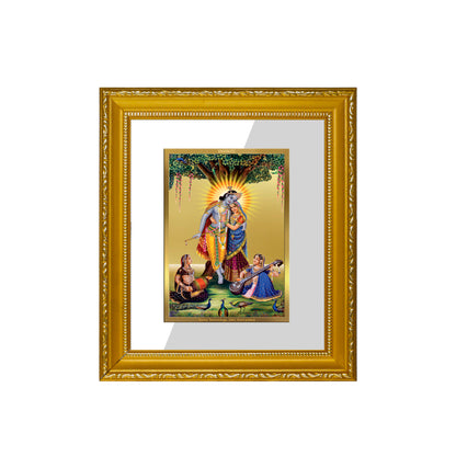 DIVINITI 24K Gold Plated Foil Radha Krishna-1 Wall Photo Frame Religious Photo Frame Idol for Home & Office Decor Prayer, Gifts Items DG 101 Size 1 (15.3x14.9 CM)