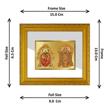 Load image into Gallery viewer, DIVINITI 24K Gold Plated Padmavati &amp; Tirupati  Balaji Gold Plated Wall Photo Frame Religious Photo Frame Idol For Prayer, Gifts Items (DG 101 S1)(13CMX15CM)
