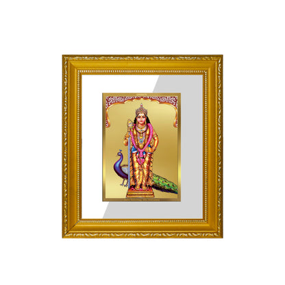 DIVINITI 24K Gold Plated Foil Murugan-1 Wall Photo Frame Religious Photo Frame Idol for Home & Office Decor Prayer, Gifts Items DG 101 Size 1 (15.3x14.9 CM)