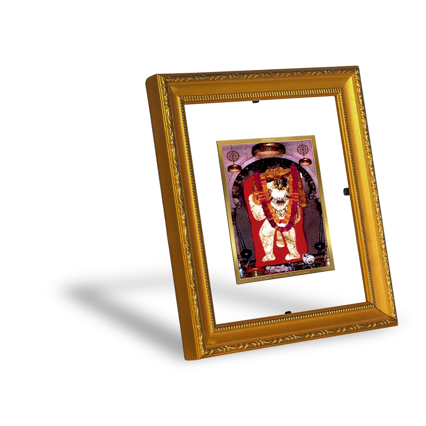 DIVINITI 24K Gold Plated Foil Mehandipur Balaji Wall Photo Frame Religious Photo Frame Idol for Home & Office Decor Prayer, Gifts Items DG 101 Size 1 (15.3x14.9 CM)